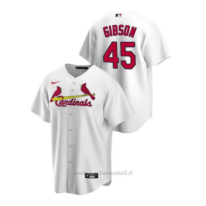 Maglia Baseball Uomo St. Louis Cardinals Bob Gibson Replica Primera Bianco
